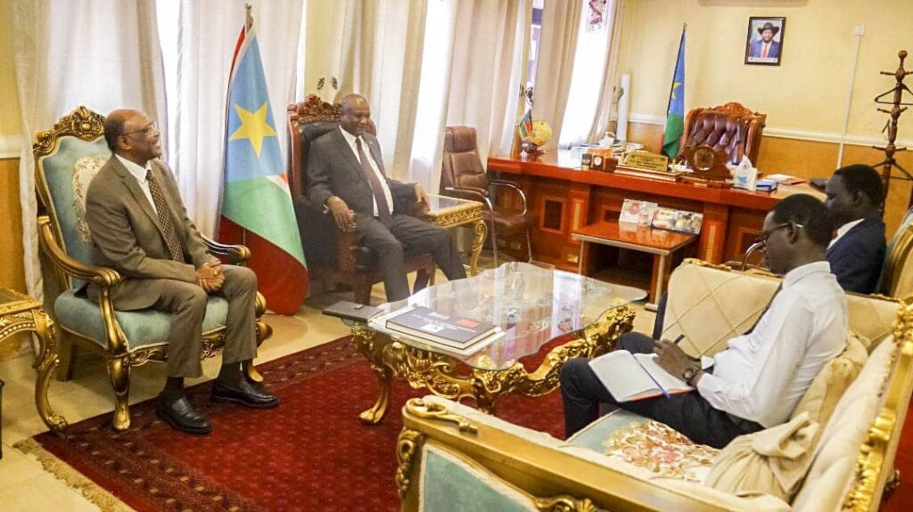 Vice President of South Sudan Meets League of Arab States Ambassador to Enhance Cooperation for Economic Growth